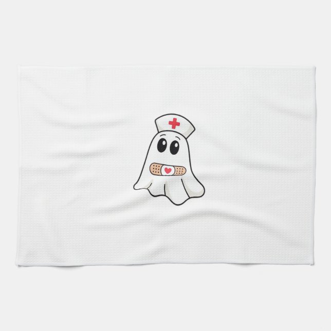 BOO BOO CREW Ghost Nurse Funny Halloween Essential Kitchen Towel (Horizontal)