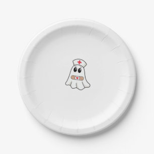 BOO BOO CREW Ghost Nurse Funny Halloween Essential Paper Plates