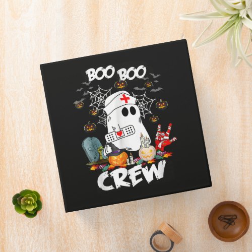 Boo Boo Crew Ghost Nurse Halloween Spooky  3 Ring Binder
