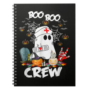 Boo Boo Crew Ghost Nurse Halloween Spooky Notebook