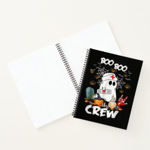 Boo Boo Crew Ghost Nurse Halloween Spooky Notebook
