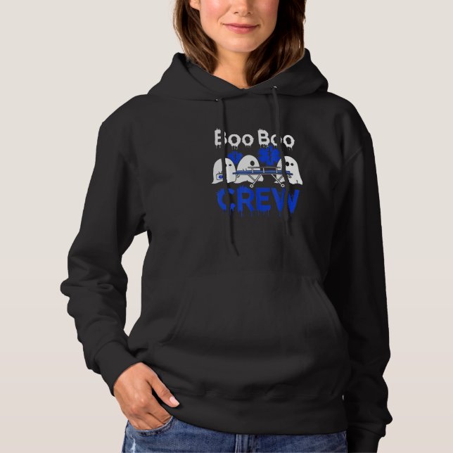 Boo Boo Crew Ghost Paramedic EMT EMS Nurse Hallowe Hoodie (Front)