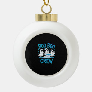 Boo Boo Crew Ghost Paramedic Nurse Halloween Essen Ceramic Ball Christmas Ornament