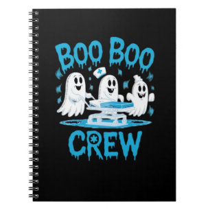 Boo Boo Crew Ghost Paramedic Nurse Halloween Essen Notebook