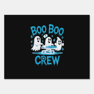 Boo Boo Crew Ghost Paramedic Nurse Halloween Essen Sign
