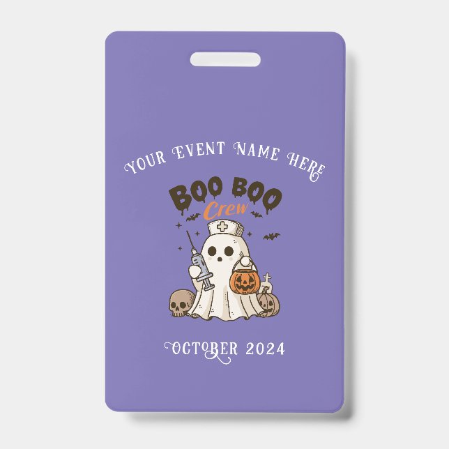 Boo Boo Crew Halloween Badge for Nurses (Front)