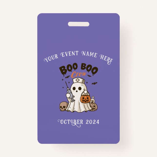 Boo Boo Crew Halloween Badge for Nurses (Front)