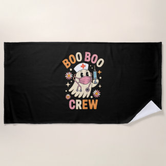 Boo Boo Crew Halloween Ghost Nurse Essential T-Shi Beach Towel