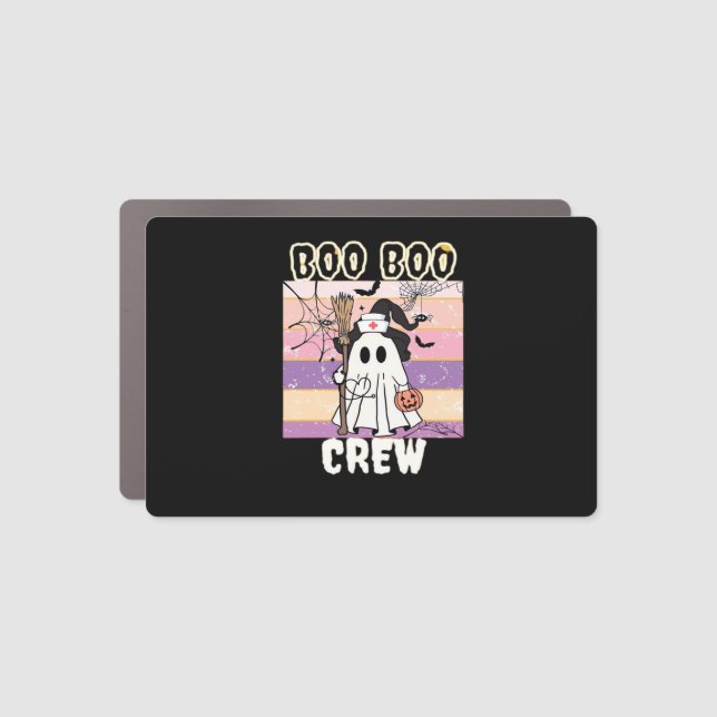 Boo Boo Crew Halloween Ghost Nurse Essential T-Shi Car Magnet (Front)