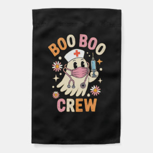 Boo Boo Crew Halloween Ghost Nurse Essential T-Shi Garden Flag