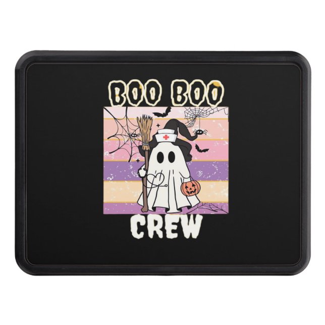 Boo Boo Crew Halloween Ghost Nurse Essential T-Shi Hitch Cover (Front)