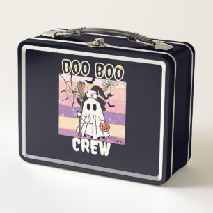Boo Boo Crew Halloween Ghost Nurse Essential T-Shi Metal Lunch Box