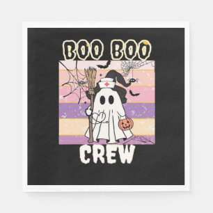 Boo Boo Crew Halloween Ghost Nurse Essential T-Shi Napkins