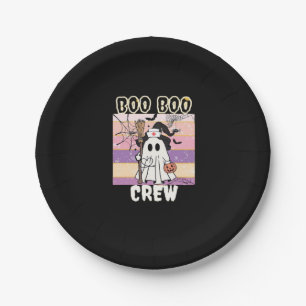 Boo Boo Crew Halloween Ghost Nurse Essential T-Shi Paper Plates