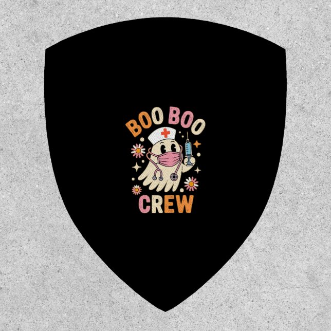 Boo Boo Crew Halloween Ghost Nurse Essential T-Shi Patch (Front)
