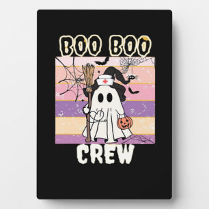 Boo Boo Crew Halloween Ghost Nurse Essential T-Shi Plaque