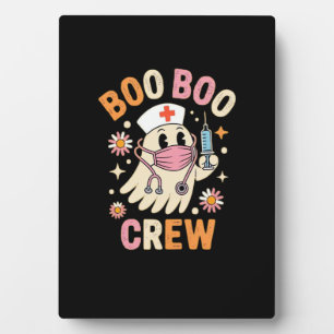 Boo Boo Crew Halloween Ghost Nurse Essential T-Shi Plaque