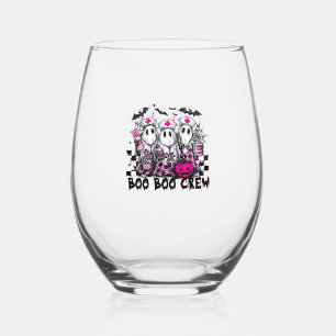 Boo Boo Crew Halloween Nurse Classic T-Shirt Stemless Wine Glass