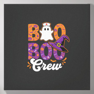 Boo Boo Crew Halloween Nurse Ghost Design Canvas Photo Tile