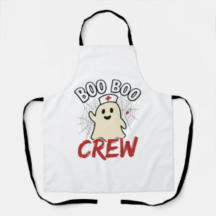 Boo Boo Crew Halloween Nurse Ghost Vintage Design_ Apron
