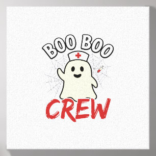 Boo Boo Crew Halloween Nurse Ghost Vintage Design_ Canvas Photo Tile