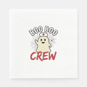 Boo Boo Crew Halloween Nurse Ghost Vintage Design_ Napkins