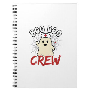 Boo Boo Crew Halloween Nurse Ghost Vintage Design_ Notebook