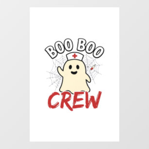 Boo Boo Crew Halloween Nurse Ghost Vintage Design_ Window Cling