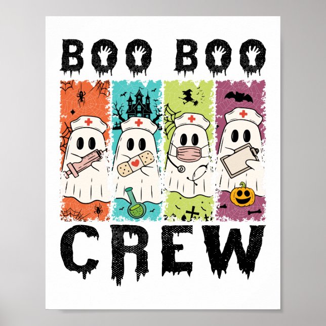 Boo Boo Crew Halloween Nurse Poster (Front)