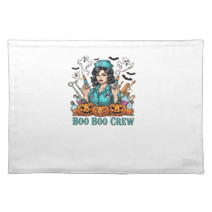 Boo Boo Crew Halloween Nurse with Syringes and Pum Cloth Placemat