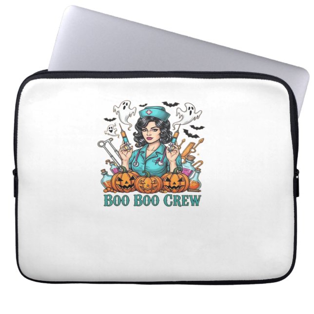 Boo Boo Crew Halloween Nurse with Syringes and Pum Laptop Sleeve (Front)