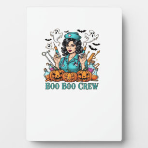 Boo Boo Crew Halloween Nurse with Syringes and Pum Plaque