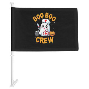 Boo Boo Crew Nurse Cute Ghost Halloween Nursing Es Car Flag