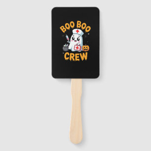 Boo Boo Crew Nurse Cute Ghost Halloween Nursing Es Hand Fan