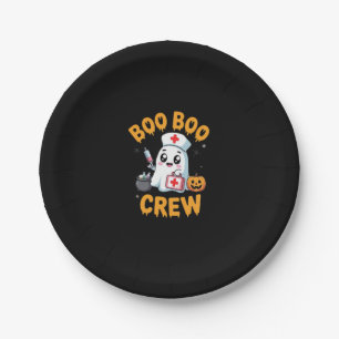 Boo Boo Crew Nurse Cute Ghost Halloween Nursing Es Paper Plates