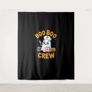 Boo Boo Crew Nurse Cute Ghost Halloween Nursing Es Tapestry