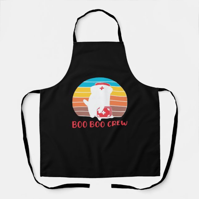 Boo Boo Crew Nurse Funny Ghost Halloween Classic T Apron (Front)
