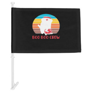 Boo Boo Crew Nurse Funny Ghost Halloween Classic T Car Flag
