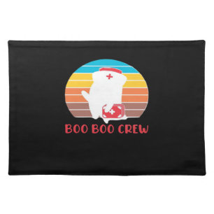 Boo Boo Crew Nurse Funny Ghost Halloween Classic T Cloth Placemat