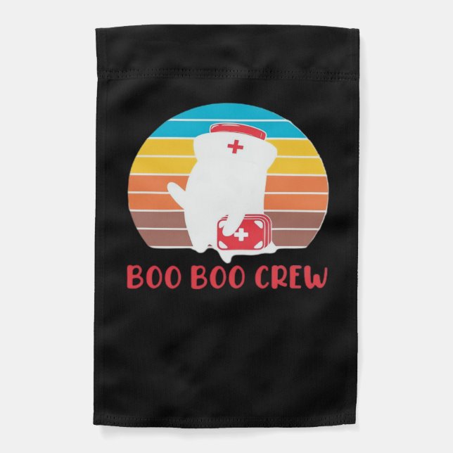 Boo Boo Crew Nurse Funny Ghost Halloween Classic T Garden Flag (Front)