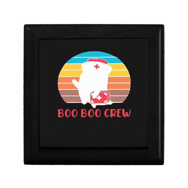 Boo Boo Crew Nurse Funny Ghost Halloween Classic T Gift Box (Front)