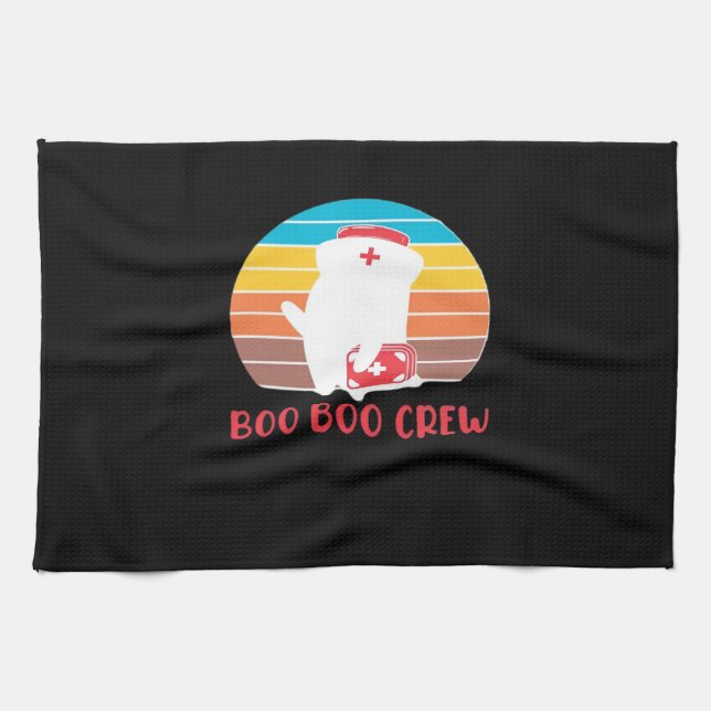 Boo Boo Crew Nurse Funny Ghost Halloween Classic T Kitchen Towel (Horizontal)