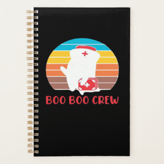 Boo Boo Crew Nurse Funny Ghost Halloween Classic T Planner