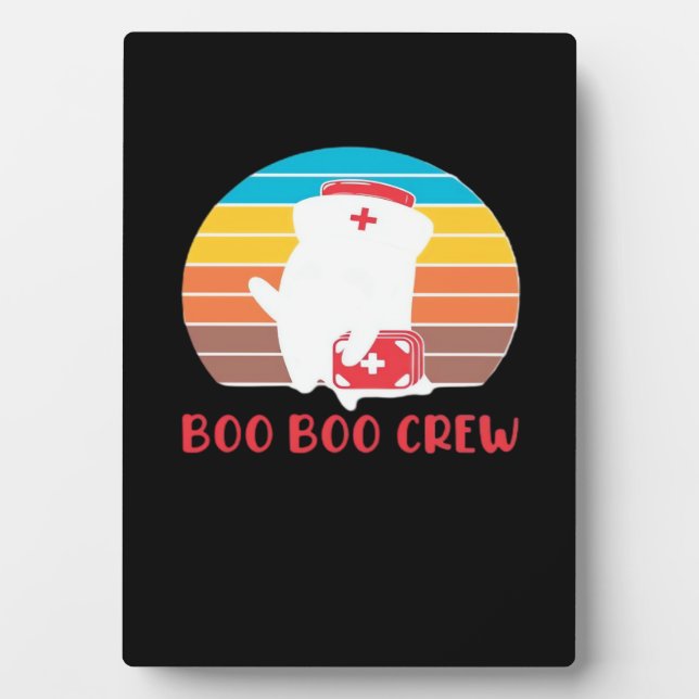 Boo Boo Crew Nurse Funny Ghost Halloween Classic T Plaque (Front)