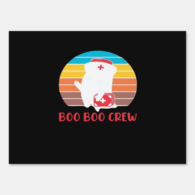 Boo Boo Crew Nurse Funny Ghost Halloween Classic T Sign (Front)