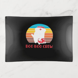 Boo Boo Crew Nurse Funny Ghost Halloween Classic T Trinket Tray