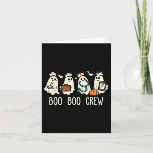 Boo Boo Crew Nurse Funny Ghost Women Halloween Cos Card