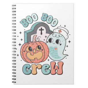 Boo Boo Crew Nurse Funny Ghost Women Halloween Notebook