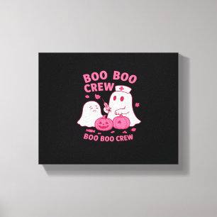 Boo Boo Crew Nurse Funny Halloween Ghost Nurse Gir Canvas Print