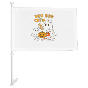 Boo Boo Crew Nurse Funny Halloween Ghost Nurse Gir Car Flag